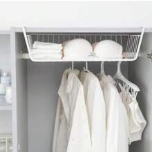 1 szt Biały / Czarny Wiszące Net Kosz Żelazo Materiał Duża pojemność Wiszące Pod szafką Ściana Szafa Kosze do Przechowywania Przyrządy kuchenne