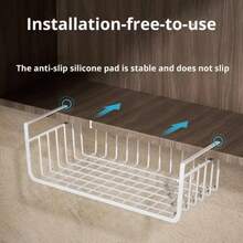 1 szt Biały / Czarny Wiszące Net Kosz Żelazo Materiał Duża pojemność Wiszące Pod szafką Ściana Szafa Kosze do Przechowywania Przyrządy kuchenne