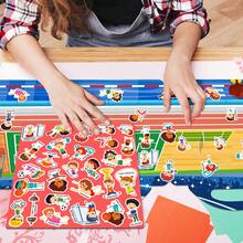 3 Sets Portable Jelly Sticker Book, Music Sport Zoo Theme Reusable Sticker Book For Girls Boys Birthday Gift, Removable Stickers For Fashion Activity, Creative Sticker Story Books - Multicolor - View 5