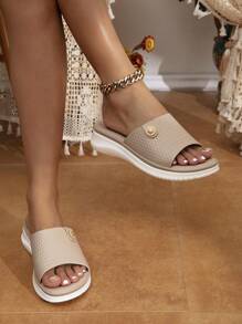 Bohemian New Arrival Korean Style Thick Bottom Flat Women's Shoes, Cross-Border - Apricot - View 4