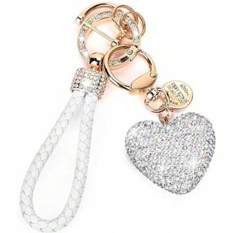 Party Crystal Car Keychain For Women With Sparkly Rhinestone Heart Shape Keychains Accessories, Pretty Keychain For Girls, Birthday Christmas Easter Valentine's Day Mother's Day Gifts Car Accessories Bag Charm Backpack For School Cute Goth Y2k Halloween Accessories Teachers Day Gift Ideas Bag Accessories Lanyards With Id Holder Car Accessories Bag Charms Car Accessories Friend Sister