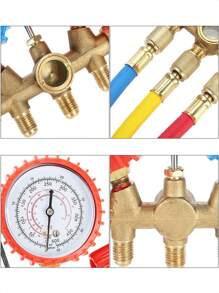 Manometros Refrigeración Manifold Manómetro Colector Para Aire Acondicionado - Rojo - Ver 3