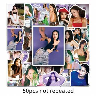 50 قطعة ملصقات على شكل رسوم متحركة للماء والسيارات لأوليفيا رودريغو ، ملصقات حائط منزلية وملصقات ديكور عصرية