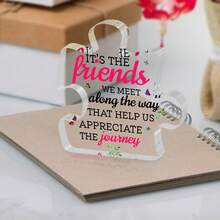 1塊帶語錄的亞克力拼圖牌,婚禮生日萬聖節感恩節聖誕節送給朋友的禮物,節日配件,生日派對用品,生日禮物,友誼藝術工藝飾品,家居裝飾,派對裝飾用品,適用於朋友家庭辦公室 - 無色 - 查看 6