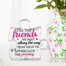 1塊帶語錄的亞克力拼圖牌,婚禮生日萬聖節感恩節聖誕節送給朋友的禮物,節日配件,生日派對用品,生日禮物,友誼藝術工藝飾品,家居裝飾,派對裝飾用品,適用於朋友家庭辦公室 - 無色 - 查看 5