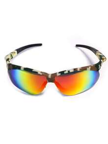 Sports Glasses Outdoor Running Glasses Camouflage Sports Sunglasses Ideal For Outdoor Sports - 亮橙色 - 查看 4