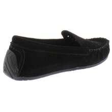 Minnetonka Sophia Womens Suede Slip On Moccasins - Black - View 2
