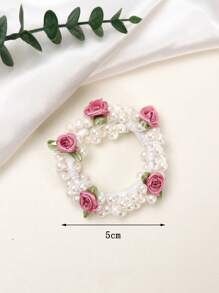 件裝女孩髮髻珍珠花髮帶，適合婚禮季節、派對或花童