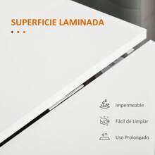 HOMCOM Mesa de Comedor Plegable con Ruedas Mesa Auxiliar Multifuncional con 2 Alas Abatibles 120x80x73 cm Blanco y Teca