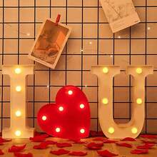 1pc 8.3 Inches LED Marquee Letter Lights Sign, Light Up Alphabet Letter A-Z, &, Heart, For Home Party Wedding Decoration - White - View 8