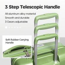 Joyway Luggage Carry On Luggage PP Material Luggage With Spinner Wheels, 22x14x9 Airline Approved Luggage Case Trolley Suitcase Spinner Suitcase Travel Luggage Travel Suitcase Hardshell Suitcase Suitcase Luggage Carry-On Suitcase With Wheels Travel Essentials For Men For Women For Vacation For Business Large Capacity Travel Essential Travel Accessories Travel Organizer Travel Stuff - Green - View 7