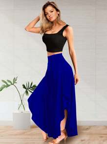 Falda Pantalon De Moda Para Dama - Azul - Ver 2