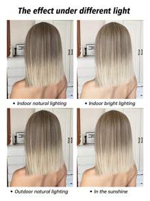HAIRCUBE 14 Inch Short Straight Wigs with Bangs for Women Ombre Blonde Brown Wigs Synthetic Wigs for Daily Use - Multicolor - View 11