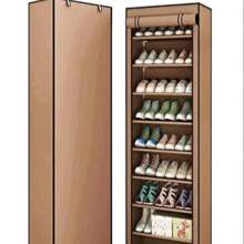 SHOE RACK WITH FABRIC COVER - Camel - View 1