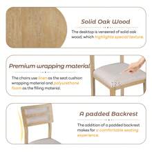 Nestfair 5-Piece Dining Table Set With 2 Drawers And 4 Upholstered Chairs