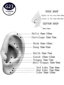 1 件个性化简约 G23 纯钛半透明方形水晶和猫爪形耳钉/耳垂/唇钉/唇钉穿孔首饰，带内螺纹，适合女士 6 毫米/8 毫米 - 銀色 - 查看 11