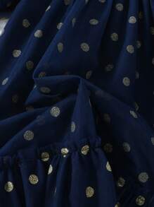 Vestido casual de verano de malla con lunares para niña joven