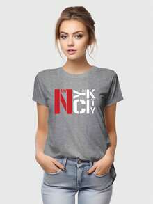 Women T-Shirts - 灰色 - 查看 2