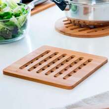 Jogo 3 descanso de panela apoio bambu suporte protetor mesa toalha cozinha bancada forma travessa bule chaleira sopeira