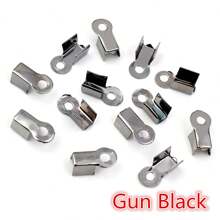 100pcs Cove Clasps Cord End Caps String Ribbon Leather Clip Tip Fold Crimp Bead Connectors For DIY Jewelry Making Findings