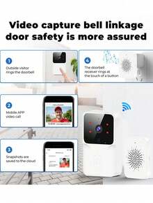 WiFi Video Doorbell Wireless HD Camera PIR Motion Detection IR Alarm Security Smart Home Door Bell WiFi Intercom For Home - Multicolor - View 1