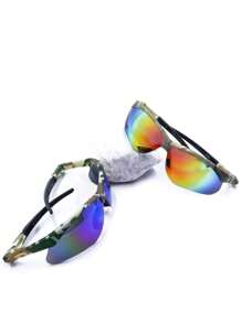 Sports Glasses Outdoor Running Glasses Camouflage Sports Sunglasses Ideal For Outdoor Sports - 亮橙色 - 查看 1