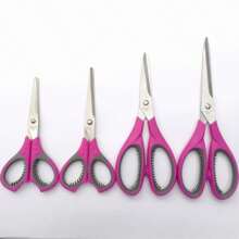 1把8英寸/20厘米雙色柄內環柔軟剪刀,辦公室剪刀、美術剪紙剪刀、多功能剪刀 - 玫紅色 - 查看 10
