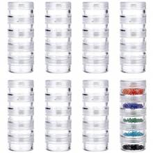 50 st. 2.5g Tom plast Flaska Smycke Pärlor Påfyllningsbara flaskor Små Runda Kosmetisk behållare Förvaring Burkar Bärbar Låda - 50 st tom flaska - Visa 2