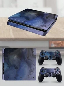1 Conjunto De Pegatinas De Piel Para Consola De Juego Con Patrón Impreso, Compatible Con Snoy Ps4 Slim (3 Hojas En Un Conjunto) - Multicolor - Ver 4
