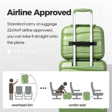 Joyway Luggage Carry On Luggage PP Material Luggage With Spinner Wheels, 22x14x9 Airline Approved Luggage Case Trolley Suitcase Spinner Suitcase Travel Luggage Travel Suitcase Hardshell Suitcase Suitcase Luggage Carry-On Suitcase With Wheels Travel Essentials For Men For Women For Vacation For Business Large Capacity Travel Essential Travel Accessories Travel Organizer Travel Stuff - Green - View 6