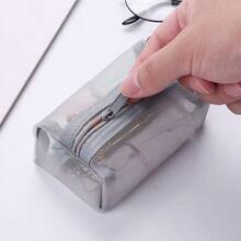 1個網眼收納袋,化妝包,旅行便攜拉鍊收納袋,透明精美文件夾,包