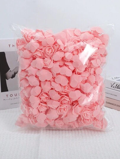 50 件仿香槟色玫瑰泡沫花迷你泡沫玫瑰头人造花散装适用于 DIY 工艺品、婚礼花束、婴儿淋浴中心、派对桌饰、家居装饰