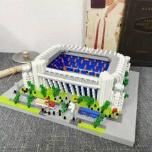 Famous Spanish La Liga Stadium Real Madrid Football Field Building Blocks Model - 1pc, Collectible For Fans, Abs Material, 3d Bricks For Diy Building Model, Creates The Ultimate Stadium Gift - Multicolor - View 3