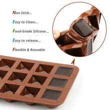 1pc Silicone Chocolate & Candy & Diamond Shaped Non-Stick Mold, Great For Iced, Candy, Jelly, Soap, Hard Candy, Cake Making
