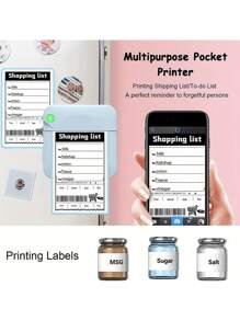 5 卷 57 毫米寬迷你印表機紙熱感標籤貼紙白色黏性自黏紙貼紙捲適用於便攜式無線高清照片無墨印表機 - 淺灰色 - 查看 6