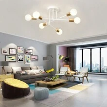 Nordic Living Room Lamp American Style Ceiling Lamp With Multiple Branches For Bedroom, Dining Room, And Household Lighting (Bulbs Not Included)