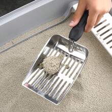 Stainless Steel Cat Litter Scoop, Pet Poop Scooper - Silver - View 2