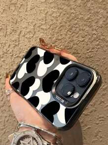 1 ốp lưng trong suốt màu đen chất liệu IMD cho iPhone 13/14 Pro Max/11 với camera màu đen và họa tiết trái tim đen trắng, phiên bản quốc tế, không phải phiên bản nội địa. - Nhiều màu - Xem 4