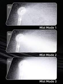 1只多功能淋浴噴頭,帶有一鍵停水,五種調節模式,高壓,通用接口 (g1/2"2cm接口)