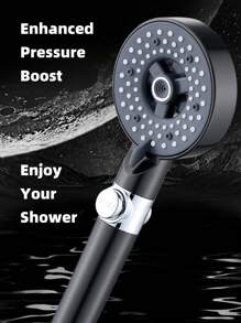 1只多功能淋浴噴頭,帶有一鍵停水,五種調節模式,高壓,通用接口 (g1/2"2cm接口)