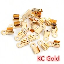 100pcs Cove Clasps Cord End Caps String Ribbon Leather Clip Tip Fold Crimp Bead Connectors For DIY Jewelry Making Findings