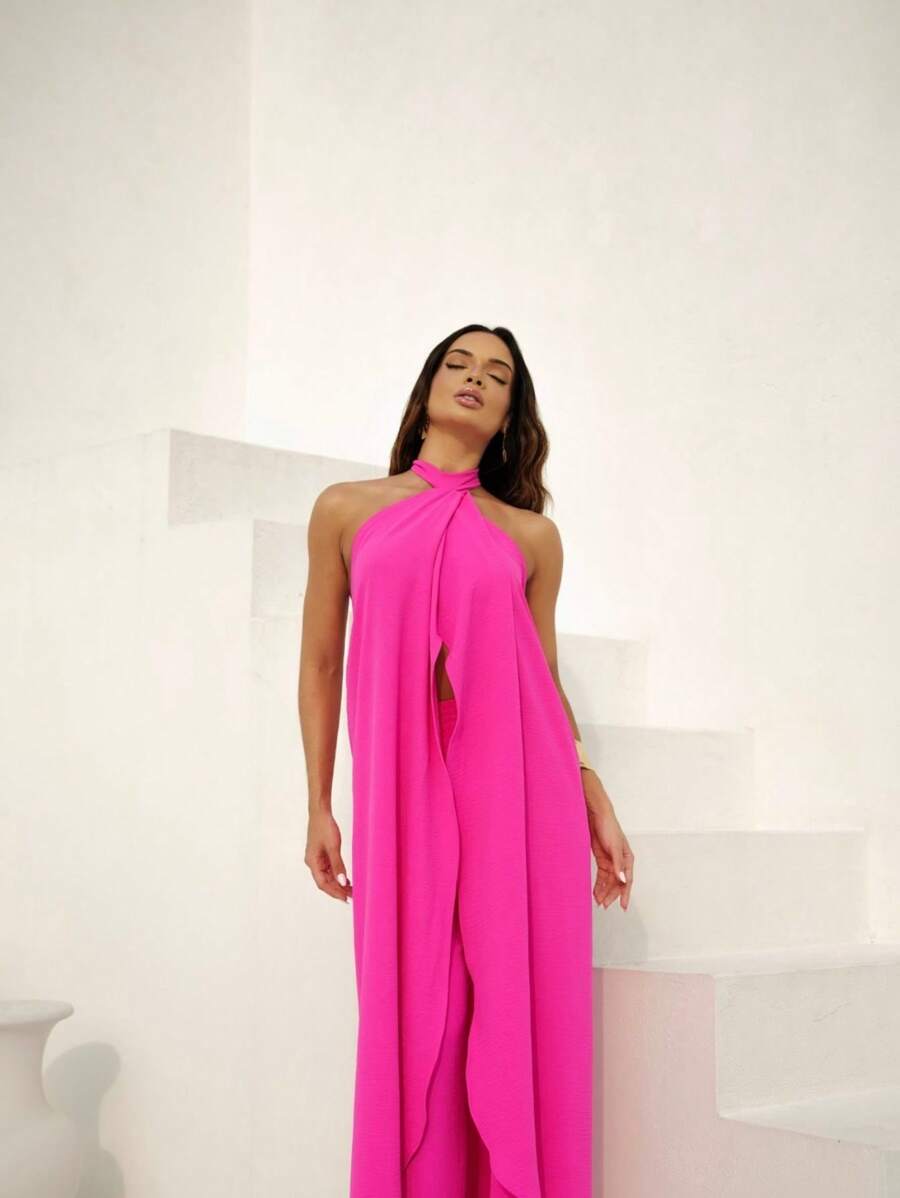 Women Two-Piece Outfits - 玫紅色 - 查看 1
