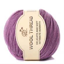 5入組手工編織羊毛線,4層多色線條適用於成人帽子、圍巾、針織衫、毛衣、厚線 - 紫色 - 查看 1