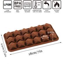 1pc Silicone Chocolate & Candy & Diamond Shaped Non-Stick Mold, Great For Iced, Candy, Jelly, Soap, Hard Candy, Cake Making