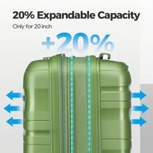 Joyway Luggage Carry On Luggage PP Material Luggage With Spinner Wheels, 22x14x9 Airline Approved Luggage Case Trolley Suitcase Spinner Suitcase Travel Luggage Travel Suitcase Hardshell Suitcase Suitcase Luggage Carry-On Suitcase With Wheels Travel Essentials For Men For Women For Vacation For Business Large Capacity Travel Essential Travel Accessories Travel Organizer Travel Stuff - Green - View 5