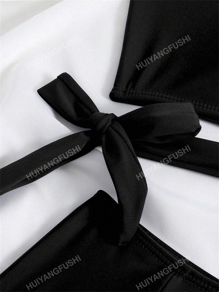 Conjunto de bikini con un solo hombro para mujer, con superior e