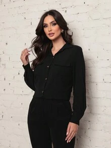 Women Blouses - 黑色 - 查看 4