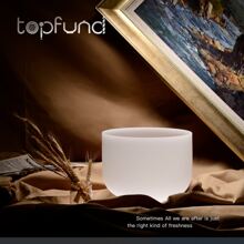 TOPFUND 432Hz C Note Crystal Singing Bowl 10 Inch For Sound Healing With Heavy Duty Carrying Case And Singing Bowl Mallets - White - View 3