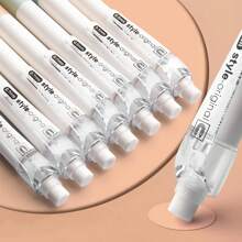 1入/4入組自動鉛筆,學生用0.5mm/簡約時尚設計0.7mm可選,附帶橡皮擦 - 彩色 - 查看 2