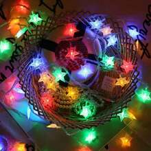 1pc 1.5/3/6m 10/20/30/40led Star Shaped Indoor Decoration Light String For Festival And Party Decoration, Prop Light